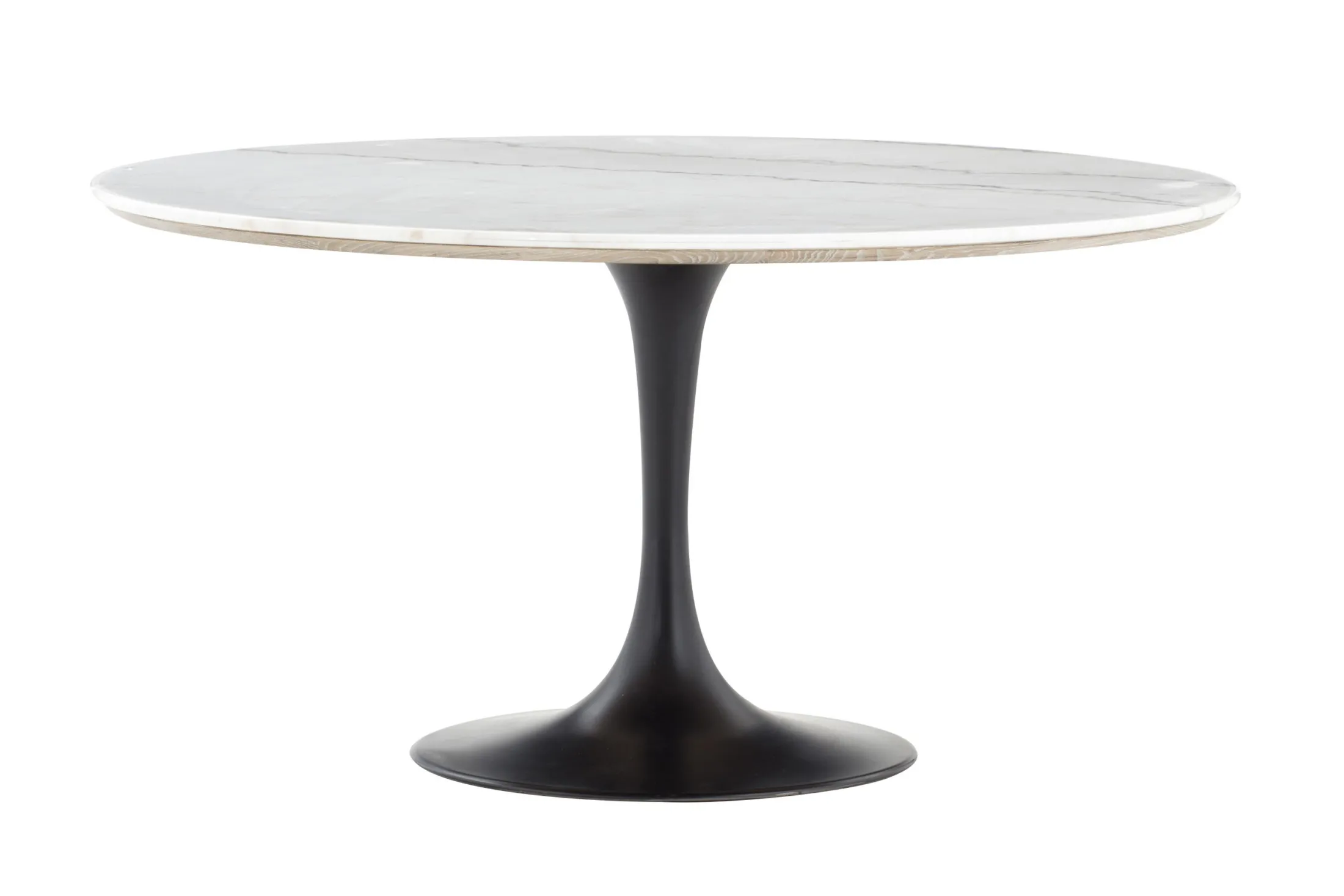 Discount Flamant Aboah, Eettafel, Rond, Wit Marmer, 145 Cm
