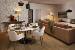 Discount Flamant Aboah, Eettafel, Rond, Wit Marmer, 145 Cm