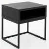 Clearance Flamant Armand, Bijzettafel, Zwart Eiken En Metaal