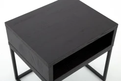 Clearance Flamant Armand, Bijzettafel, Zwart Eiken En Metaal