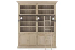 Flamant Balmore, Boekenkast, Verweerd Eiken, 2-Delig, Met Ladder