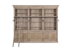 Flamant Balmore, Boekenkast, Verweerd Eiken, 3-Delig, Met Ladder