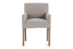 Hot Flamant Billy, Fauteuil, Berken, Gebroken Wit Linnen