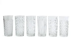 Clearance Flamant Bogart, Hoog Glas, Handgeslepen, Set Van 6