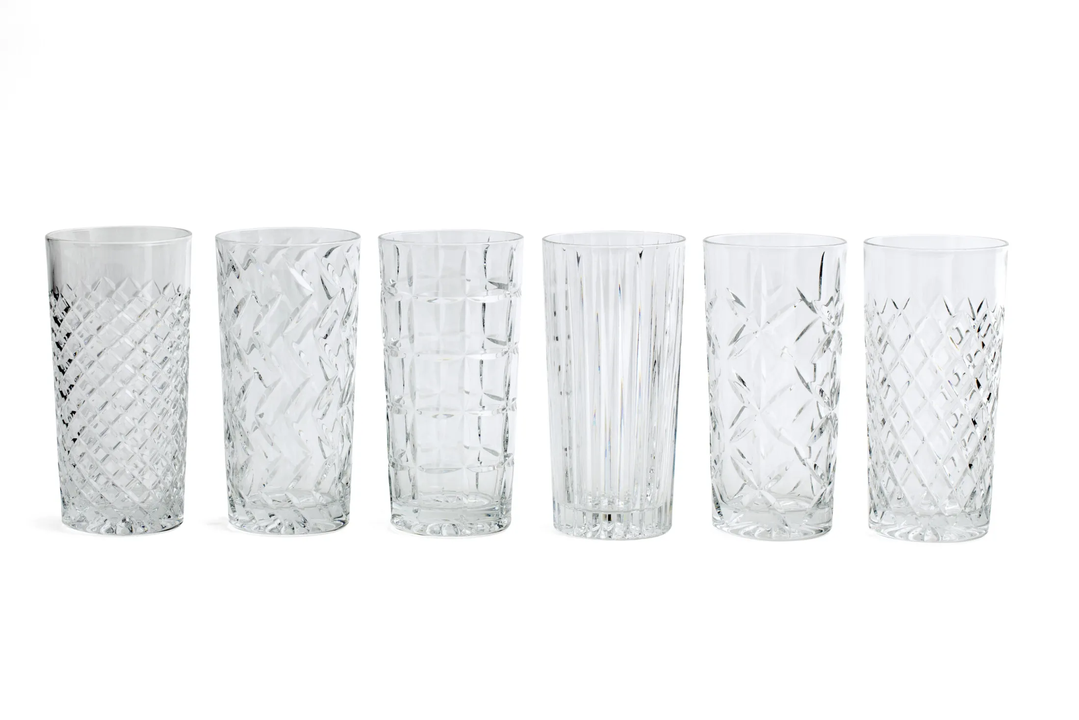 Clearance Flamant Bogart, Hoog Glas, Handgeslepen, Set Van 6