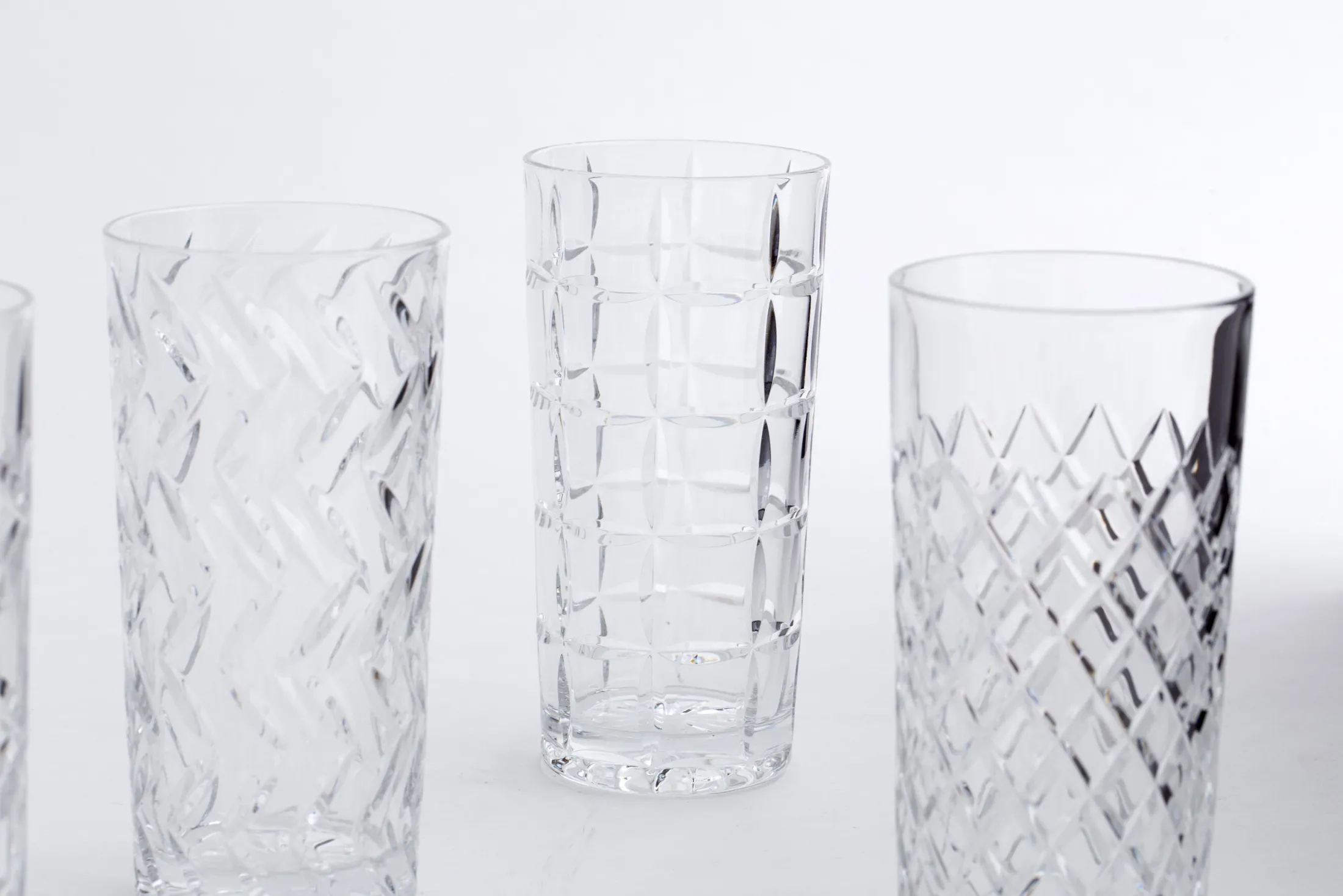 Clearance Flamant Bogart, Hoog Glas, Handgeslepen, Set Van 6