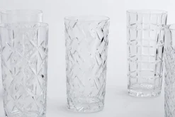 Clearance Flamant Bogart, Hoog Glas, Handgeslepen, Set Van 6