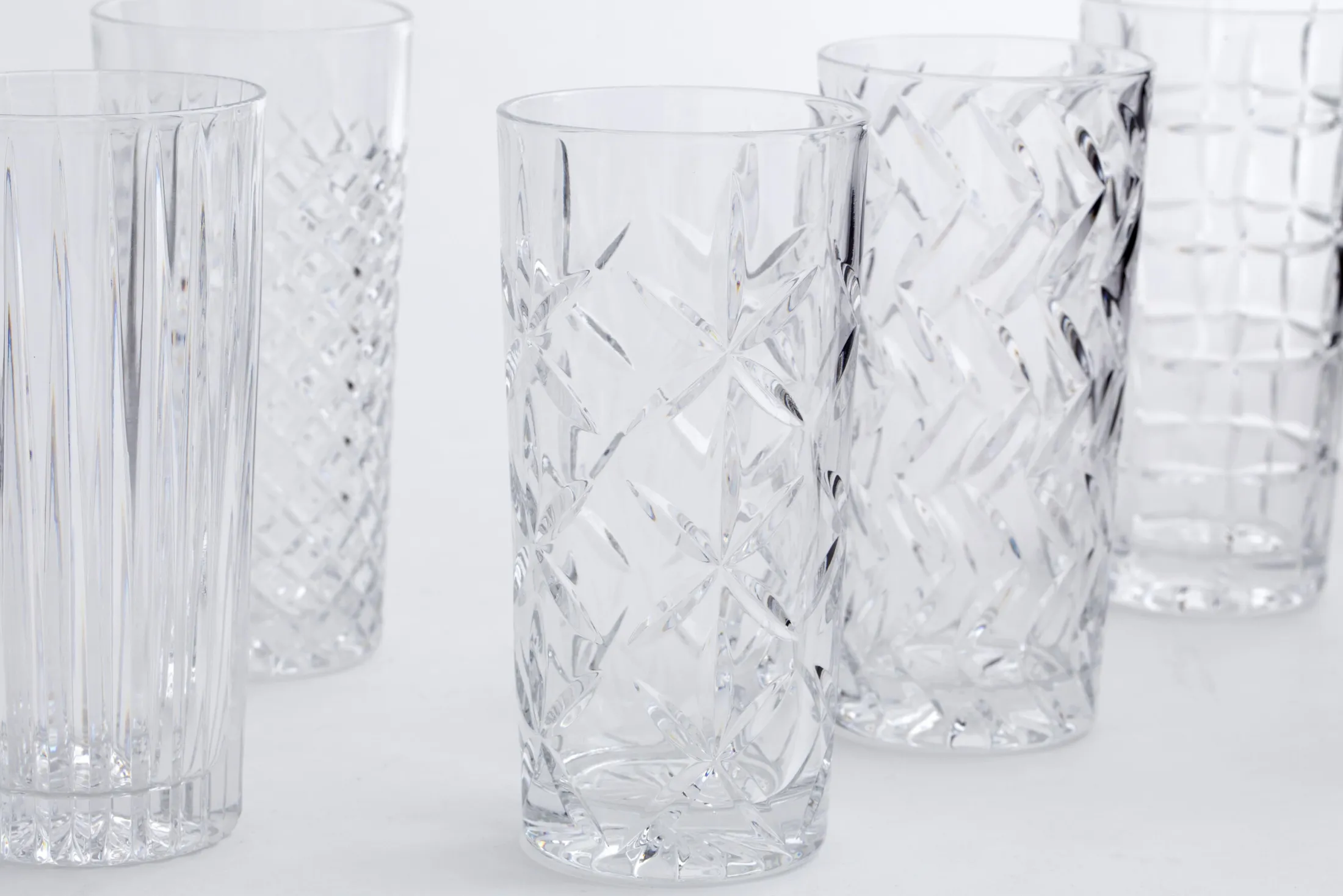 Clearance Flamant Bogart, Hoog Glas, Handgeslepen, Set Van 6