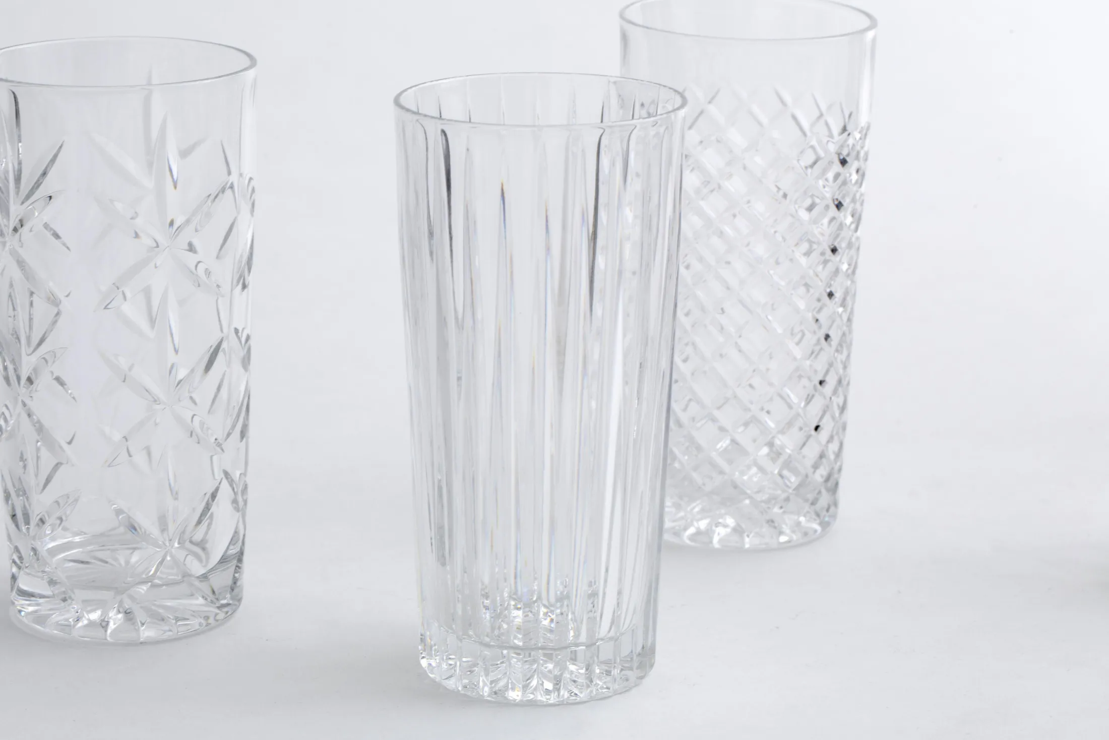 Clearance Flamant Bogart, Hoog Glas, Handgeslepen, Set Van 6
