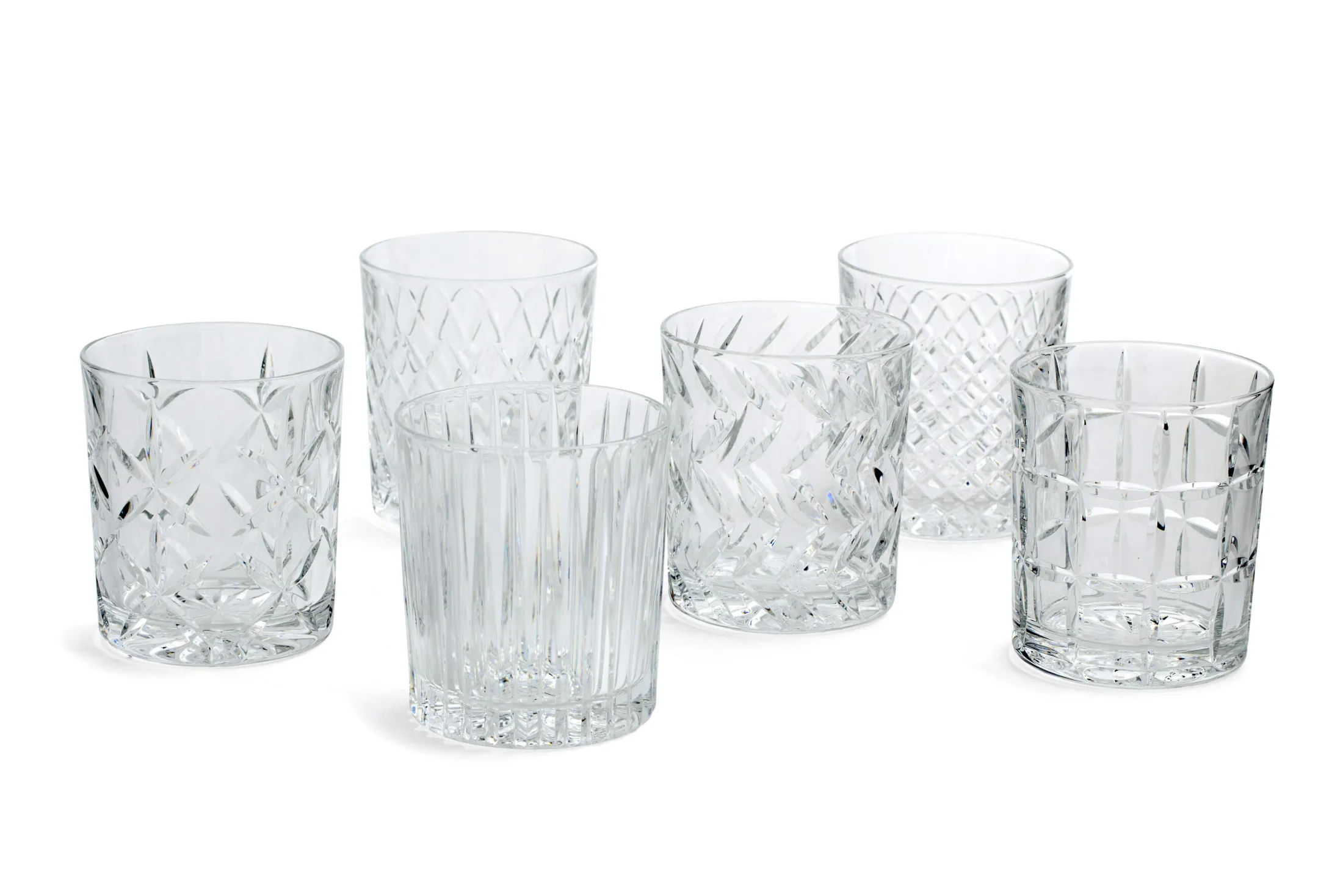 Online Flamant Bogart, Whiskyglas, Handgeslepen, Set Van 6