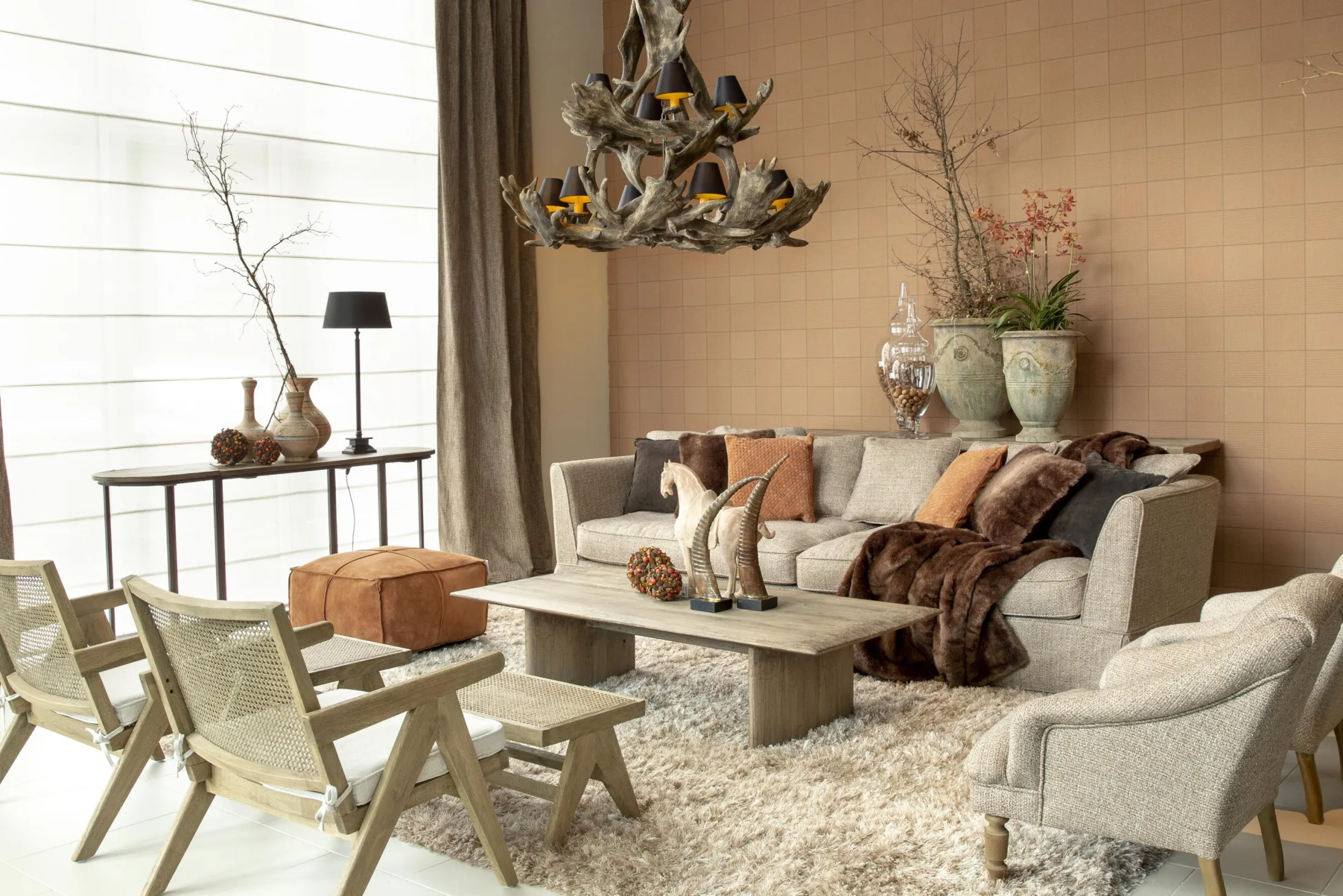 Outlet Flamant Bruno, Bank, Eik En Riet
