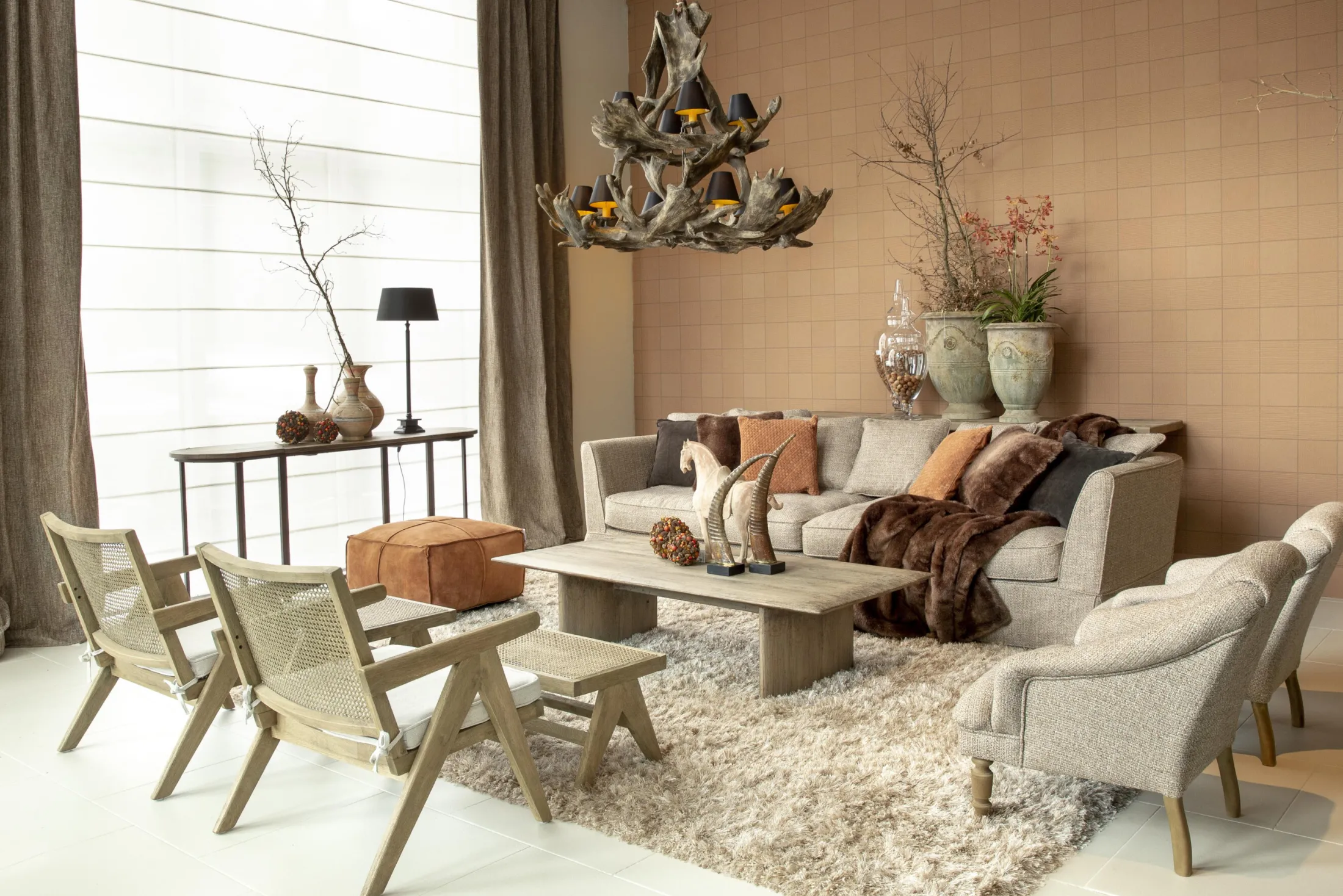 Outlet Flamant Bruno, Bank, Eik En Riet