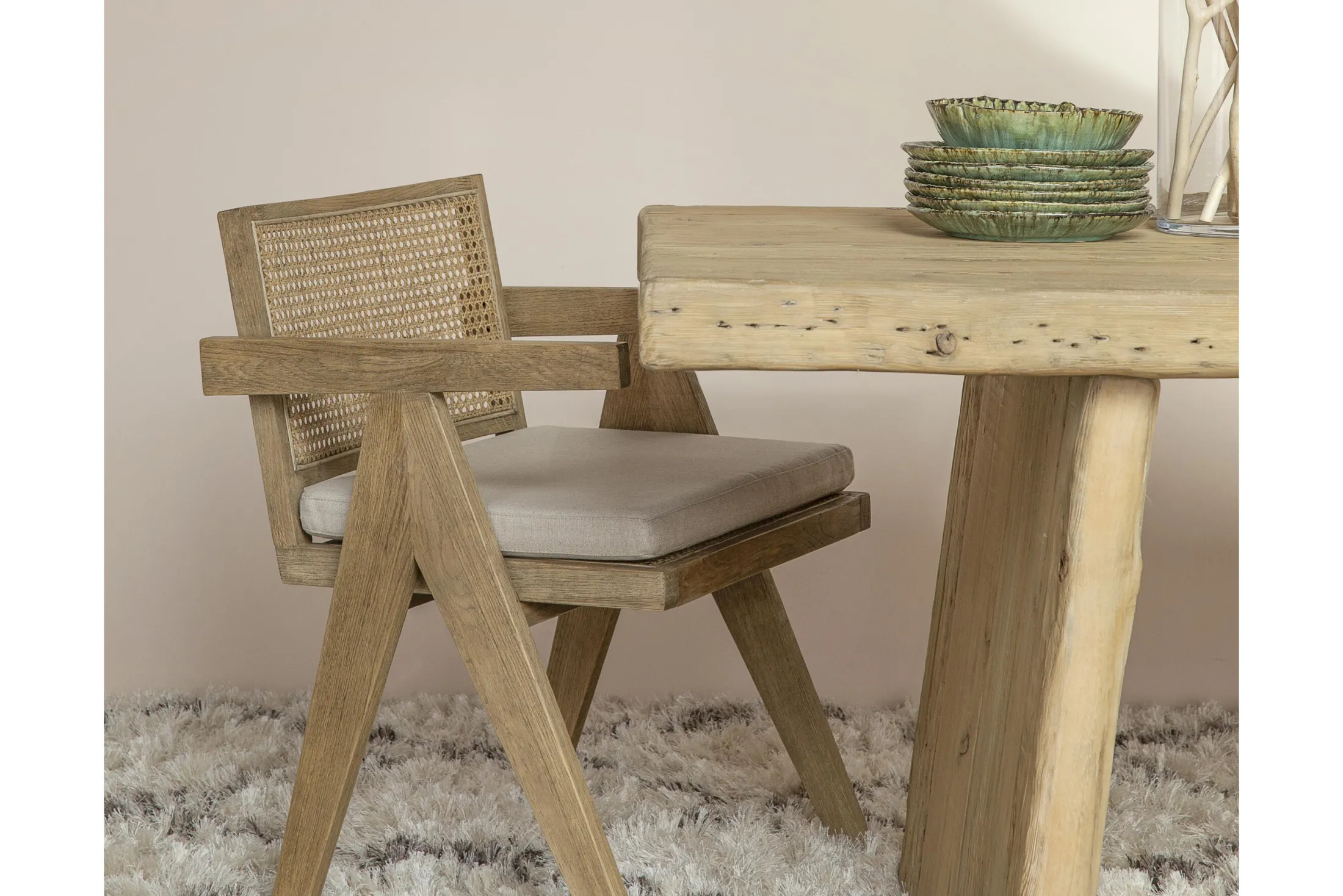 Discount Flamant Bruno, Fauteuil, Eiken, Riet, Met Kussen