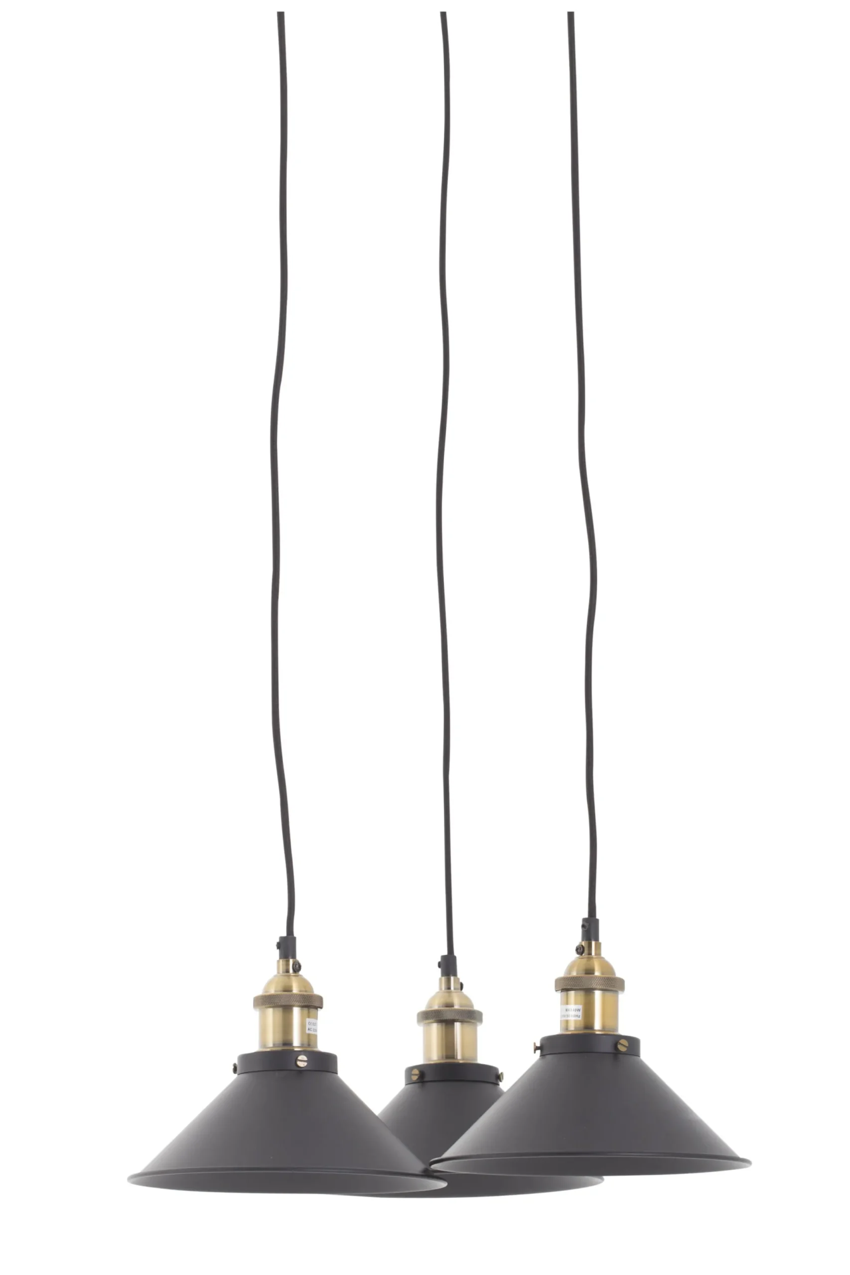 Clearance Flamant Cirino, Hanglamp, Zwart, 3 Lampenkappen
