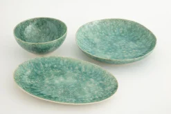 Outlet Flamant Cresta, Serveerschaal, Keramiek, Turkoois, Rond, 37 Cm