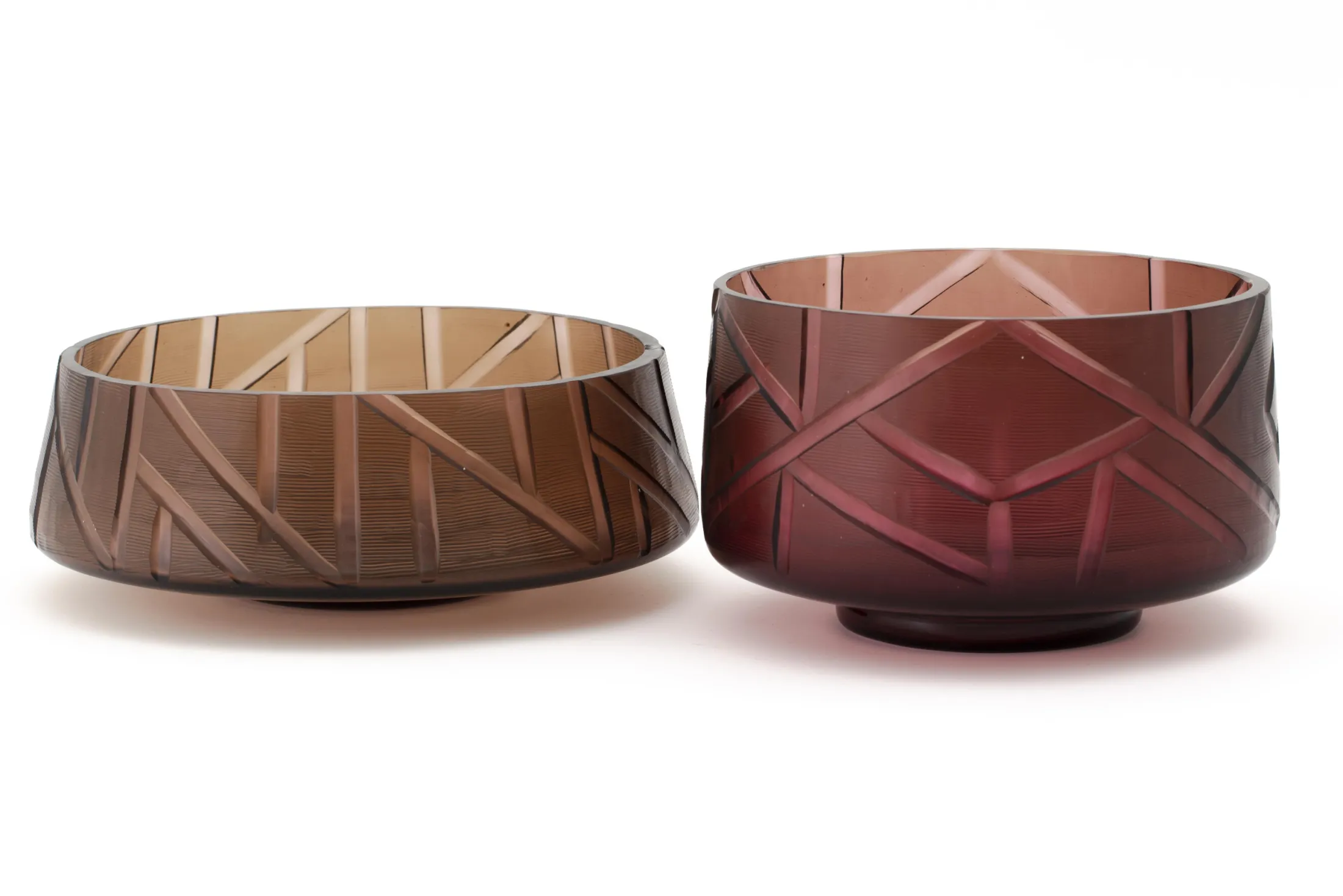 New Flamant Jelger, Kom, Glas, Rook/Mauve, L