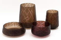 New Flamant Jelger, Kom, Glas, Rook/Mauve, L