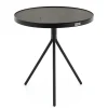 Hot Flamant Madison, Bijzettafel, Eiken En Metaal, Rond, 45 Cm, Donkerbruin