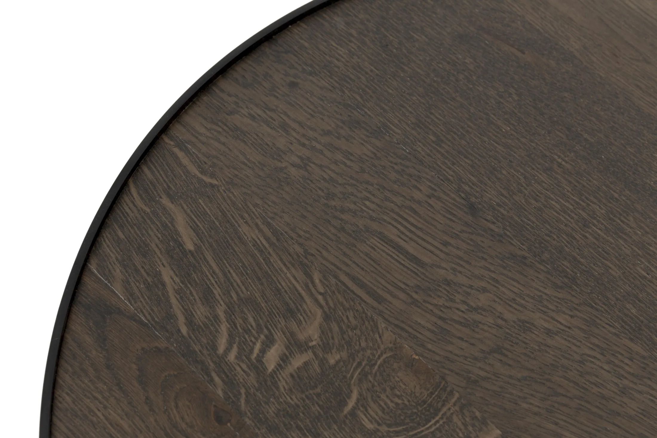 Hot Flamant Madison, Bijzettafel, Eiken En Metaal, Rond, 45 Cm, Donkerbruin