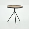 Online Flamant Madison, Bijzettafel, Eiken En Metaal, Rond, 45 Cm, Lichtbruin