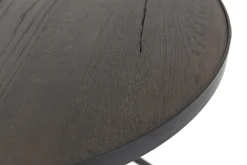 New Flamant Madison, Bijzettafel, Eiken En Metaal, Rond, 60 Cm, Donkerbruin
