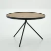 Sale Flamant Madison, Bijzettafel, Eiken En Metaal, Rond, 60 Cm, Lichtbruin