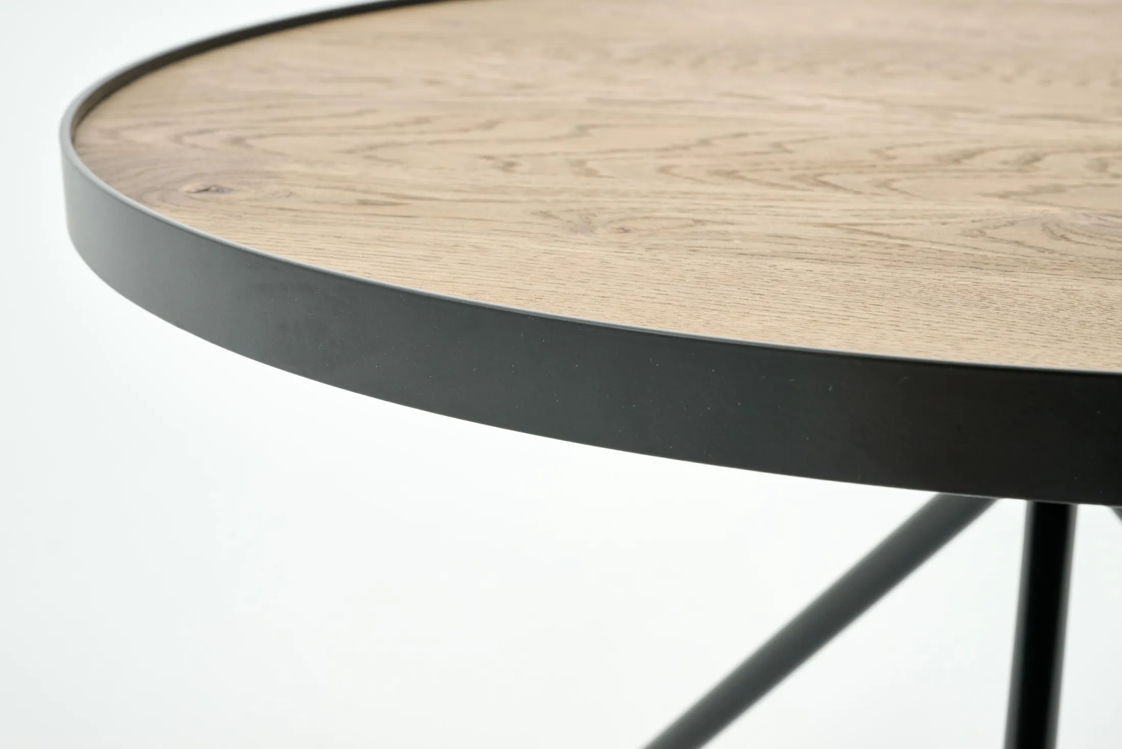 Sale Flamant Madison, Bijzettafel, Eiken En Metaal, Rond, 60 Cm, Lichtbruin