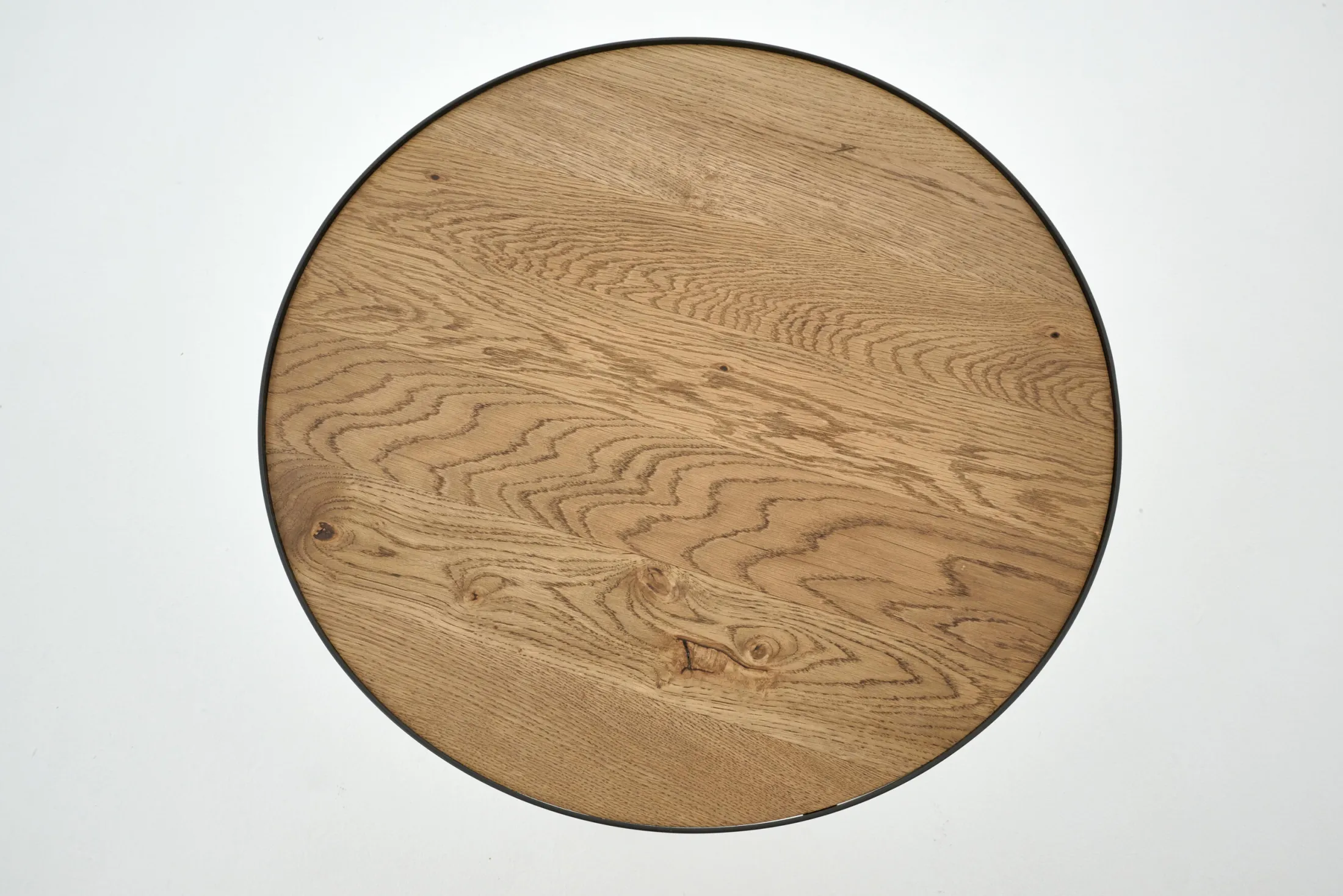 Sale Flamant Madison, Bijzettafel, Eiken En Metaal, Rond, 60 Cm, Lichtbruin
