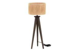 Best Flamant Maeve, Tafellamp Met Kap, Hout En Raffia