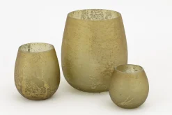 Outlet Flamant Malea, Theelichthouder, Glas, Geel, M