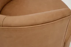 Clearance Flamant Marchetti, Fauteuil, Leer Cognoac, Draaibaar