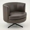 Clearance Flamant Marchetti, Fauteuil, Leer Zwart, Draaibaar