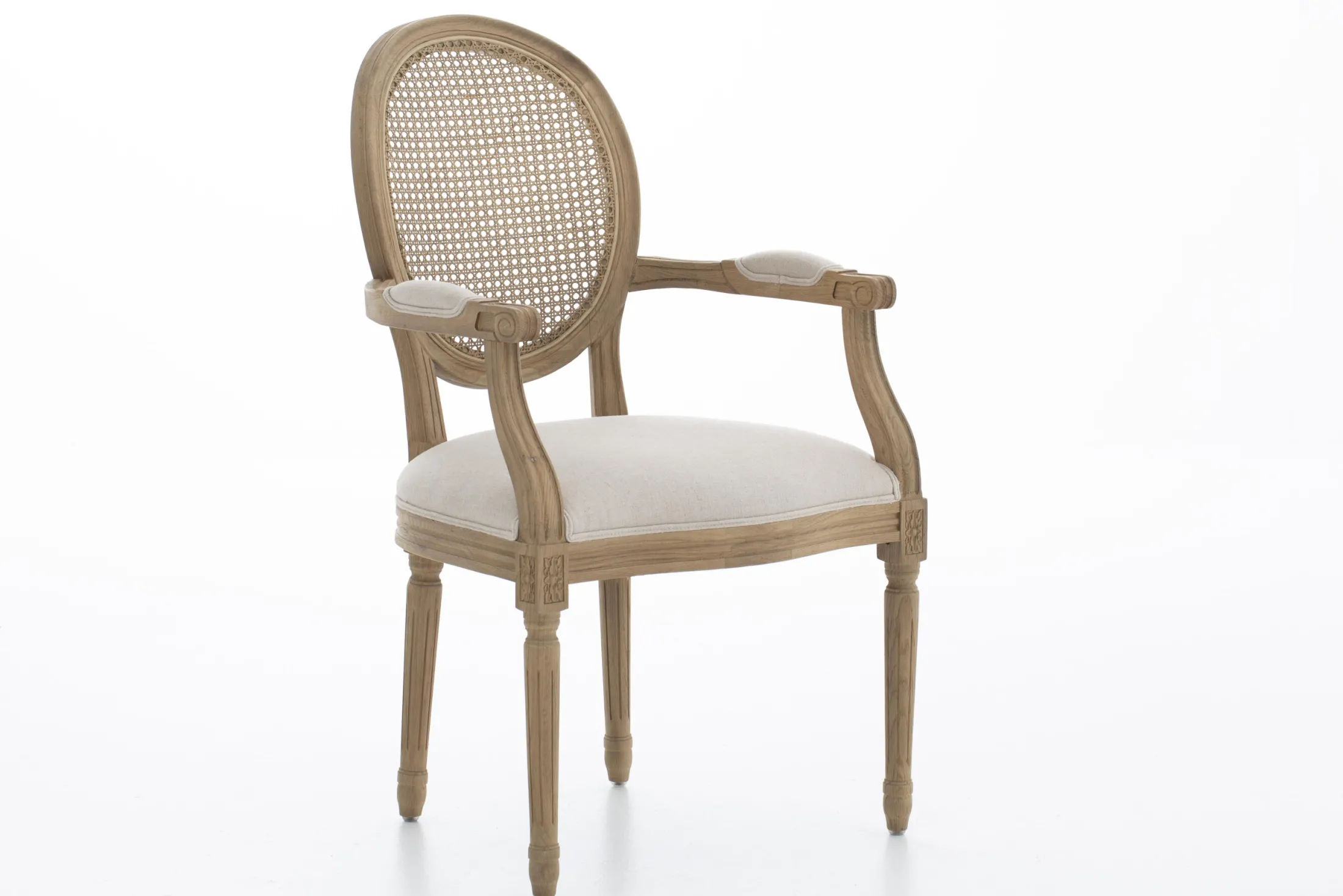 New Flamant Medy, Fauteuil, Eiken, Natuurlijk Linnen