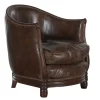Hot Flamant Melbury, Club Fauteuil, Donkerbruin, Leer