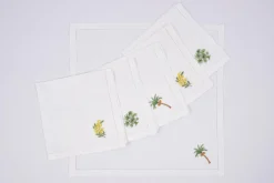 Clearance Flamant Mimosa, Servet, Borduurwerk, Set Van 6