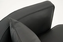 Online Flamant Nelia, Fauteuil, Leer Zwart, Draaibaar