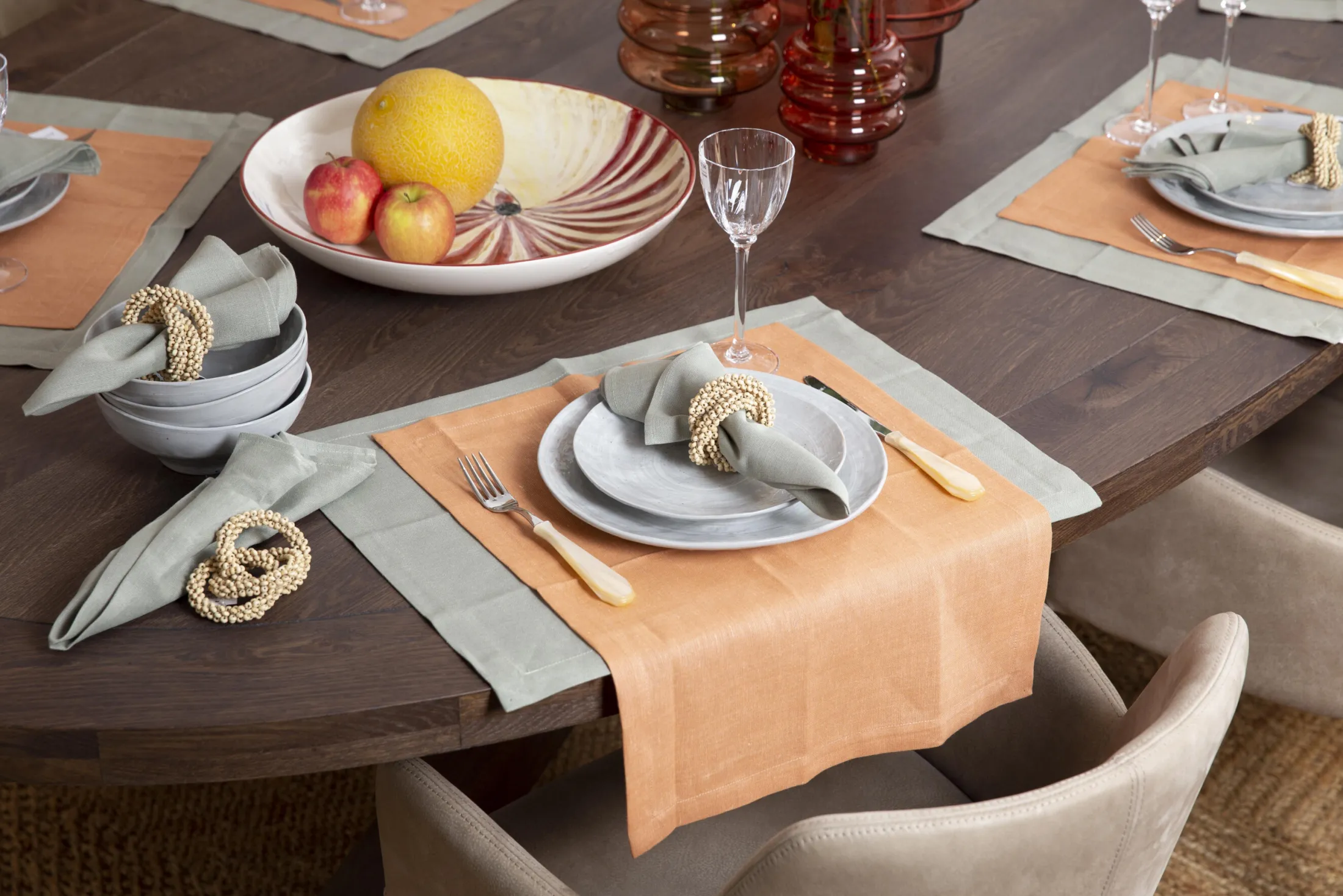 Hot Flamant Phills, Placemat, Ijsberggroen, Set Van 6