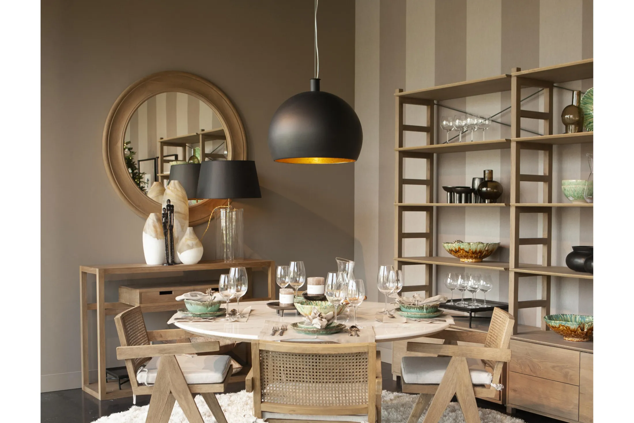 Outlet Flamant Roberts, Hanglamp, Zwart/Goud