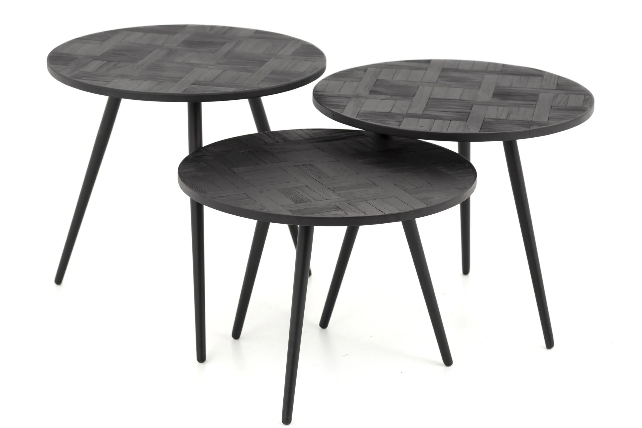 Clearance Flamant Robyn, Bijzettafel, Teruggewonnen Teak, Rond, Set Van 3