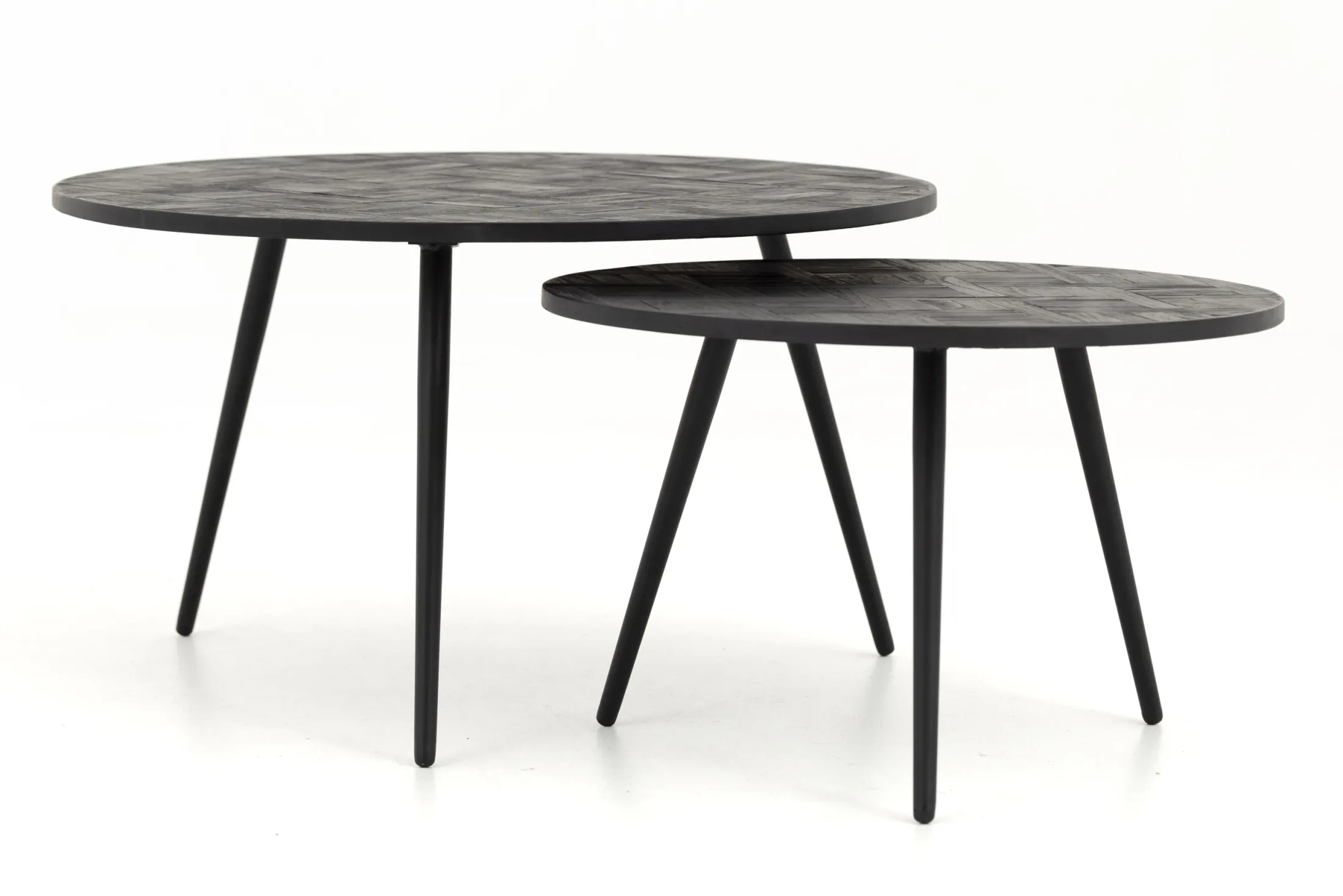 Hot Flamant Robyn, Salontafel, Teruggewonnen Teak, Rond, Set Van 2