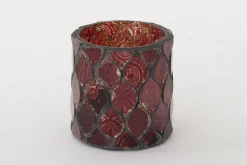 Clearance Flamant Tempels, Theelichthouder, Glas, Rood, S