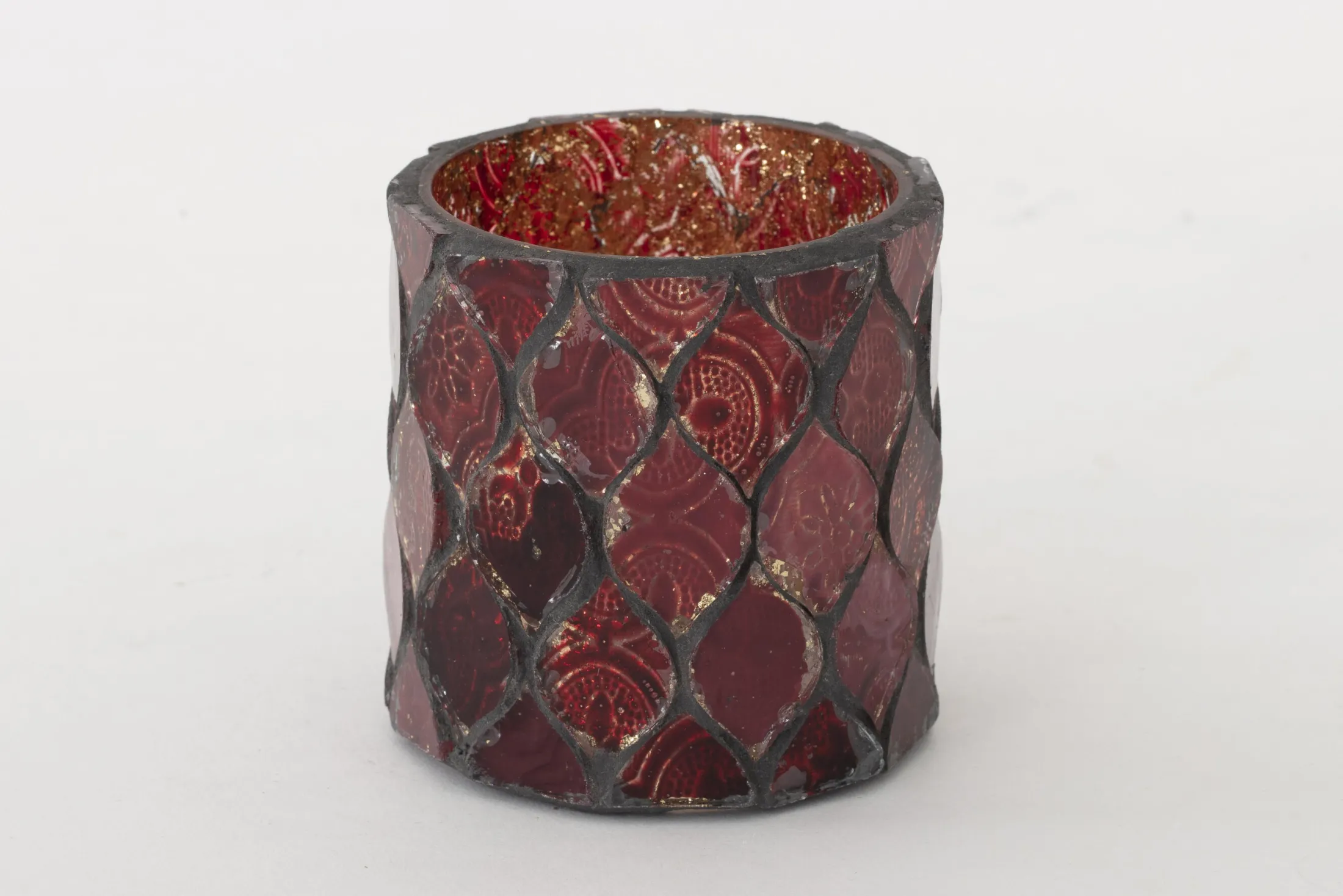 Clearance Flamant Tempels, Theelichthouder, Glas, Rood, S