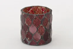 Clearance Flamant Tempels, Theelichthouder, Glas, Rood, S