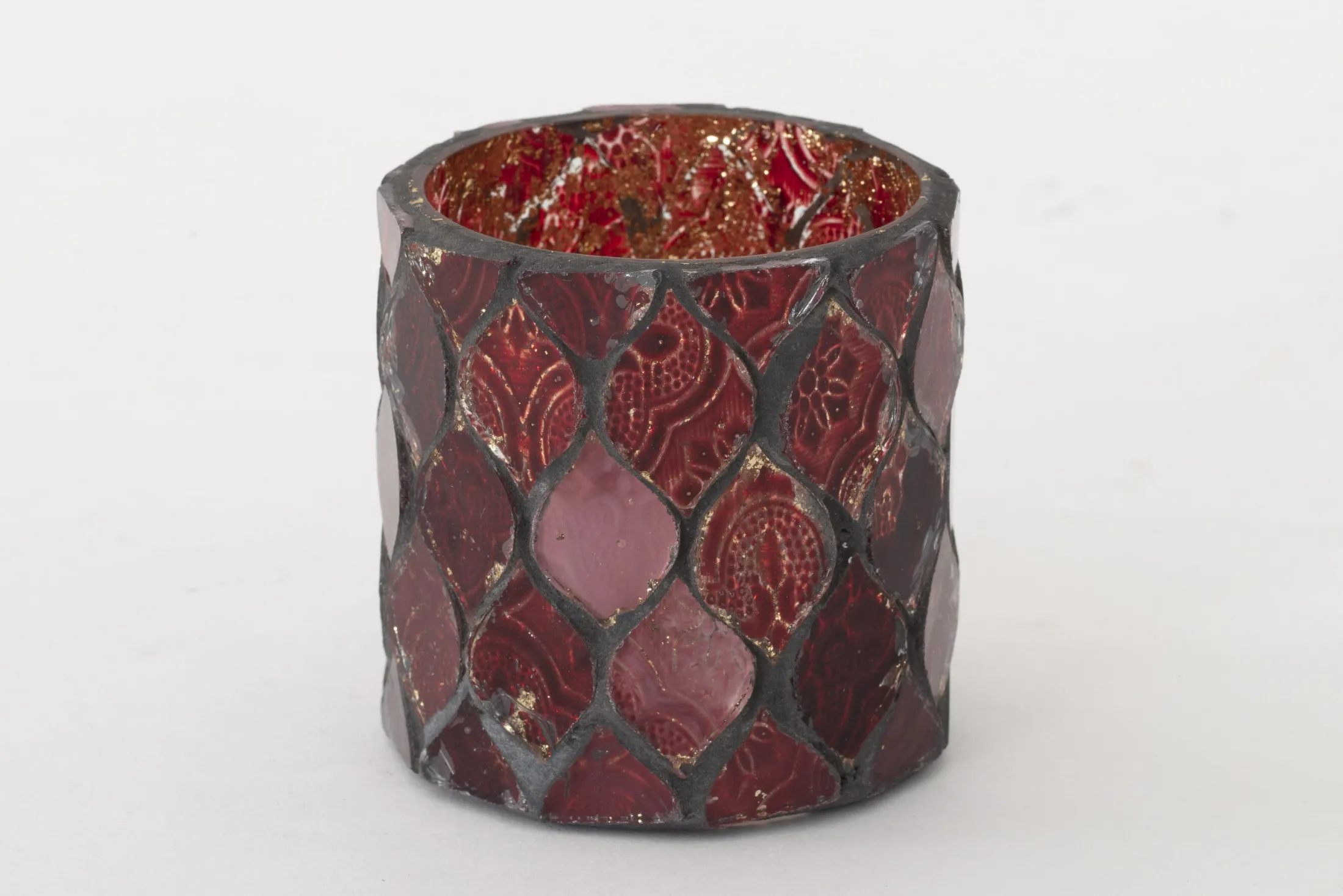Clearance Flamant Tempels, Theelichthouder, Glas, Rood, S