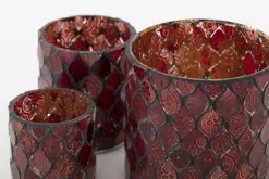 Clearance Flamant Tempels, Theelichthouder, Glas, Rood, S