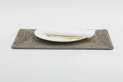 Clearance Flamant Togo, Placemat, Riet, Grijs, Rechthoekig