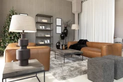Clearance Flamant Urban, Bijzettafel, Eiken En Metaal, Donkerbruin