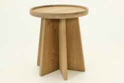New Flamant Zilver, Bijzettafel, Verweerd Eiken, Rond