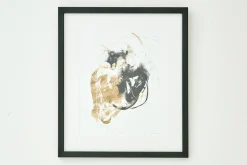 Flamant Zwart-Gouden Splash, Kunst Aan De Muur, Model 3